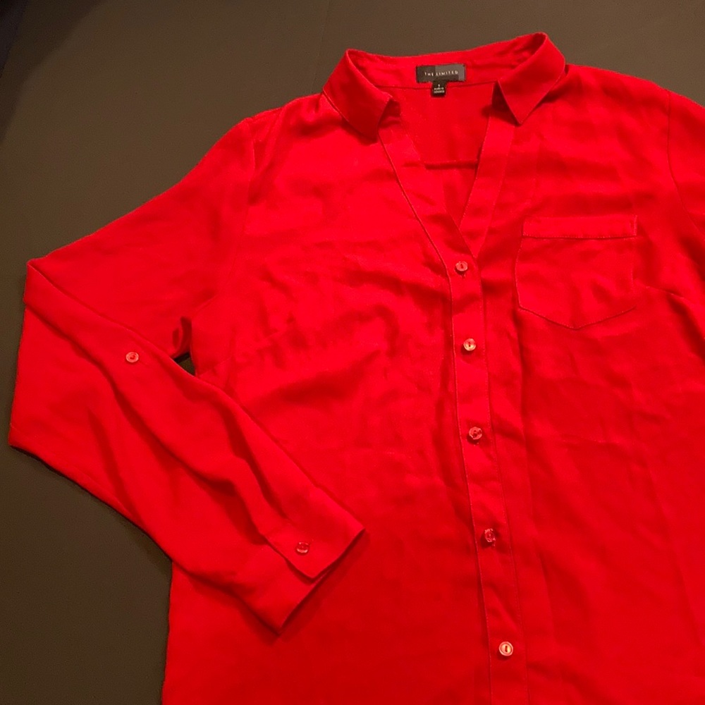 Red long sleeve dress shirt